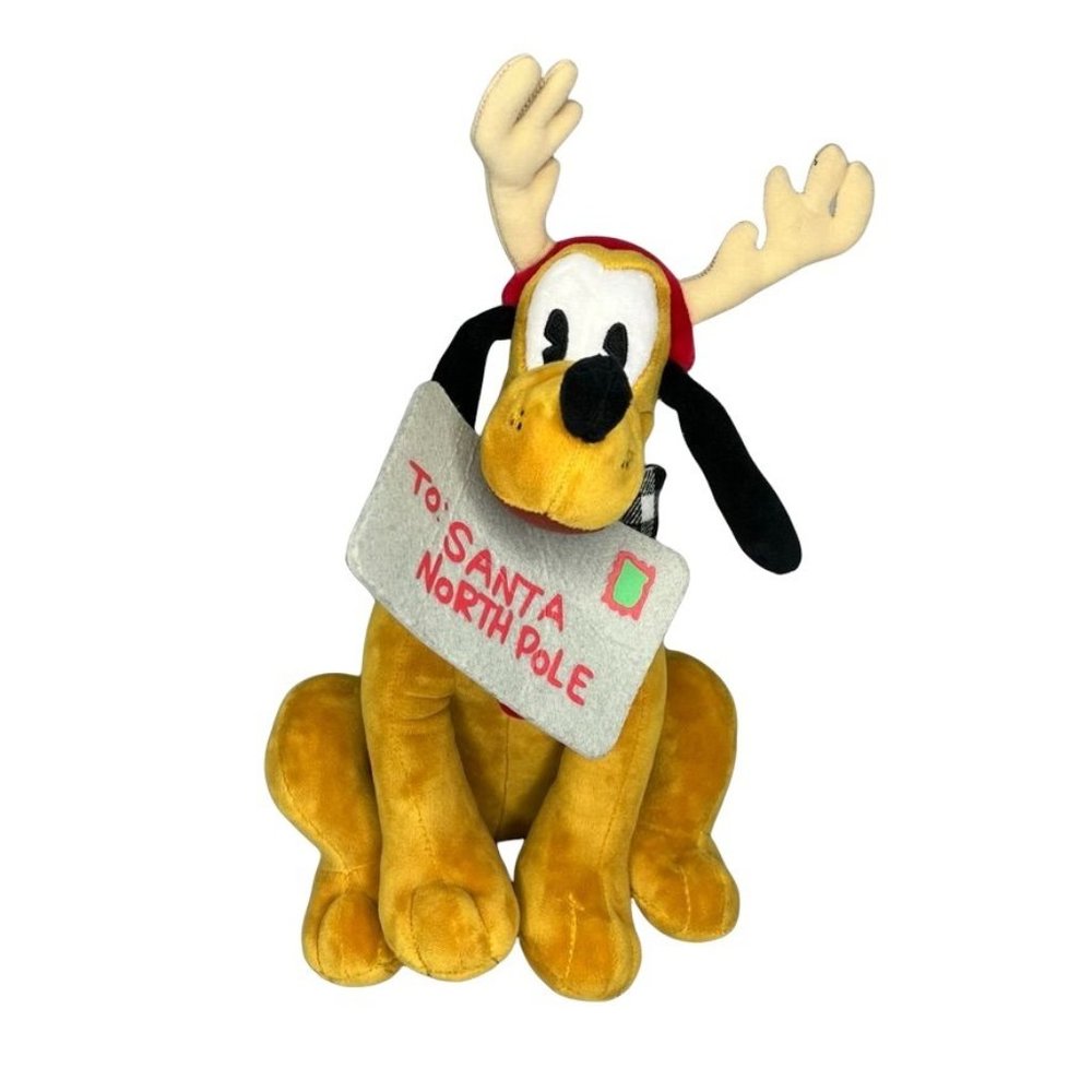 Disney 2019 Holiday Pluto Exclusive 12-Inch Plush Reindeer Santa North Pole